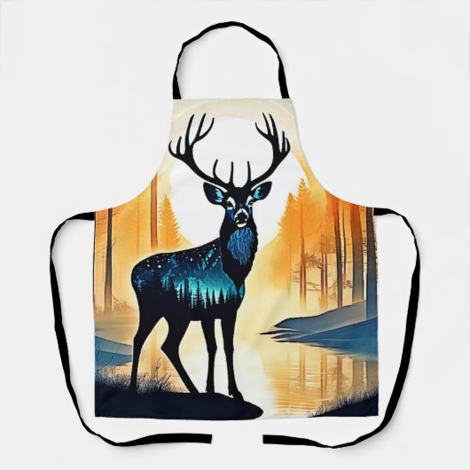 Mystisch bos hert schort (Voorkant)