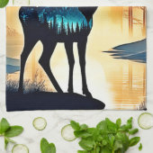 Mystisch bos hert theedoek (Gevouwen)