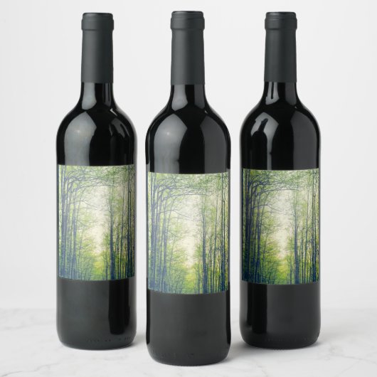 Mystisch bos wijn etiket (Flessen)
