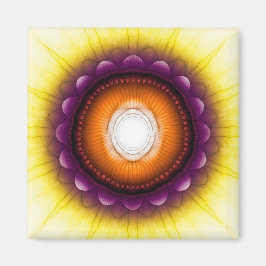 Mystisch glanzend oranje blauw ornament magneet