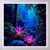 Mystisch Glanzende Jungle Bloem Ontwerp Poster (Voorkant)