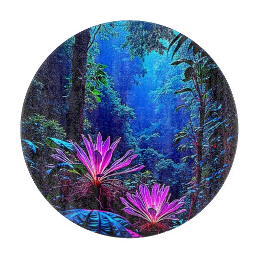 Mystisch Glanzende Jungle Bloem Ontwerp Snijplank (Voorkant)
