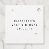 Mystisch kosmisch niestisch strand bedankjes labels (Achterkant)