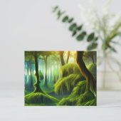 Mystisch landschap van groen bos briefkaart (Staand voorkant)