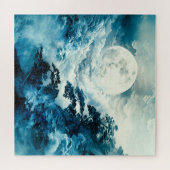 Mystisch maanverlicht berglandschap legpuzzel (Horizontaal)