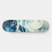 Mystisch maanverlicht berglandschap persoonlijk skateboard (Horizontaal)