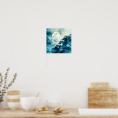 Mystisch maanverlicht berglandschap poster (Keuken)