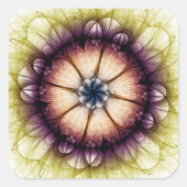 Mystisch, magisch, bloemtisch patroon vierkante sticker (Voorkant)