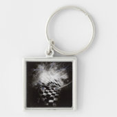 Mystisch masker met tijdsspiraaltjes sleutelhanger (Voorkant)