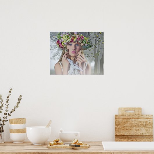 mystisch meisje in het Poster Bossen (Keuken)