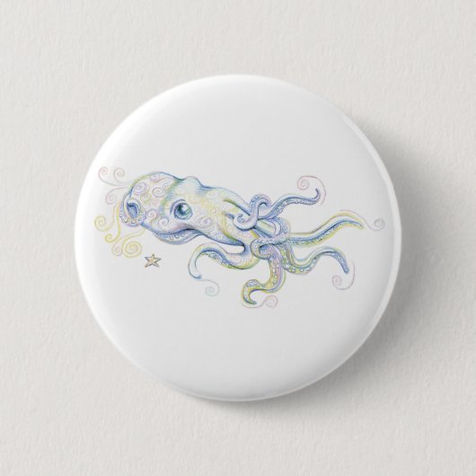 Mystisch octopus ronde button 5,7 cm (Voorkant)
