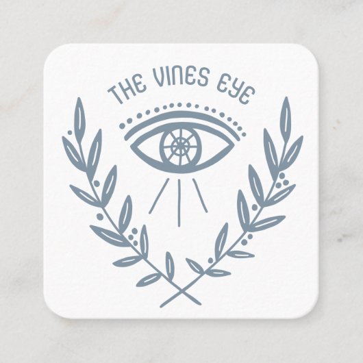 Mystisch oog en wijnstokken Elegant Boho Vierkante Visitekaartje (Voorkant)