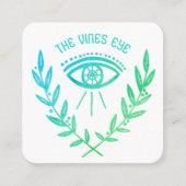 Mystisch oog en wijnstokken Elegant Boho Vierkante Visitekaartje (Voorkant)