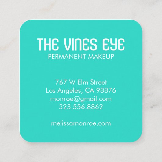 Mystisch oog en wijnstokken Elegant Boho Vierkante Visitekaartje (Achterkant)