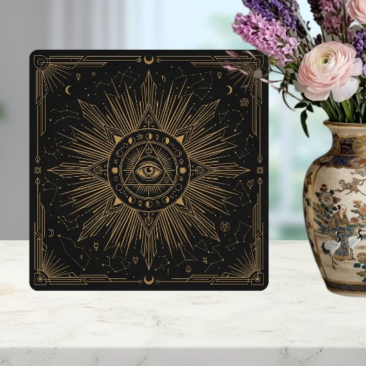 Mystisch oog Himmelse Sterrenbeelden Goud Design C Tegeltje