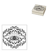 Mystisch oog Magische Elegante Rozen Boho Rubberstempel (Gestempeld)