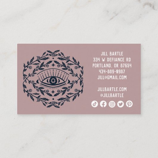 Mystisch oogje en Roos wijnstokken Magisch Boho So Klantenkaartje (Achterkant)