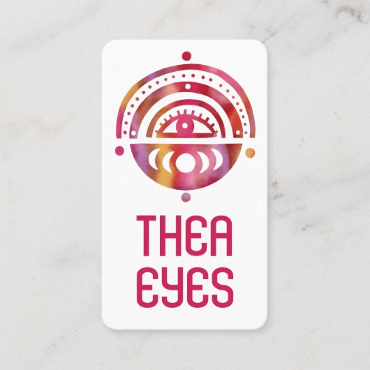 Mystisch Oogoog Magische Elegant Boho Waterverf Visitekaartje (Voorkant)