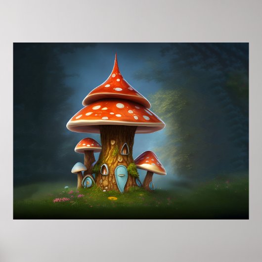 Mystisch paddenstoeltje poster (Voorkant)