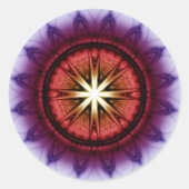 Mystisch symbolisch fractal patroon ronde sticker (Voorkant)