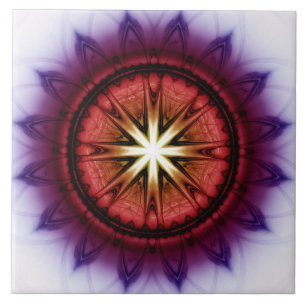 Mystisch symbolisch fractal patroon tegeltje