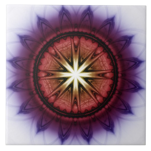 Mystisch symbolisch fractal patroon tegeltje (Voorkant)