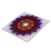 Mystisch symbolisch fractal patroon tegeltje (Zijkant)