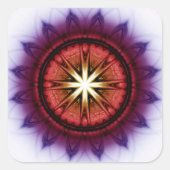 Mystisch symbolisch fractal patroon vierkante sticker (Voorkant)
