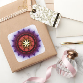 Mystisch symbolisch fractal patroon vierkante sticker