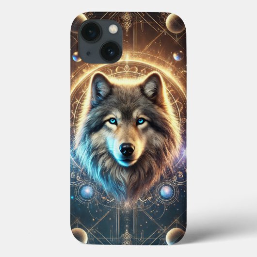 Mystisch Wolfportret met Kosmos Case-Mate iPhone Case (Achterkant)