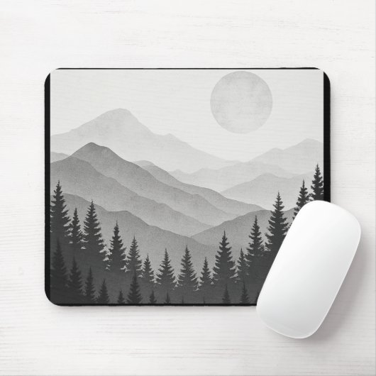 Mystische Berglandschaft – Künstlerisches Mauspad  Muismat (Met muis)