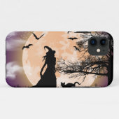 Mystische heks, zwarte kat, volle maan Case-Mate iPhone case (Achterkant (horizontaal))