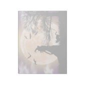 Mystische heks, zwarte kat, volle maan notitieblok (Linkerzijde)