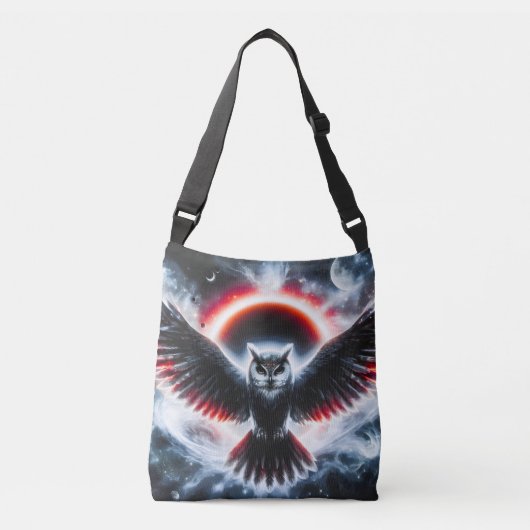 Mystische Kosmische Hemelse Uil Crossbody Tas (Voorkant)