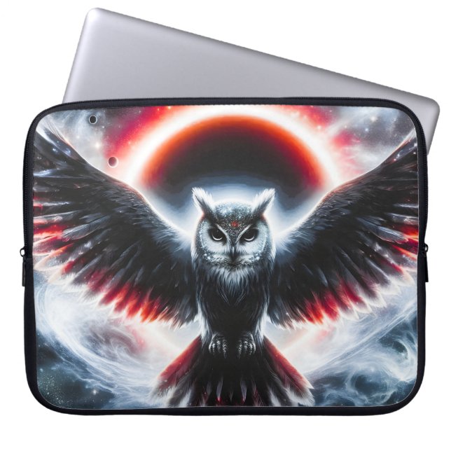 Mystische Kosmische Hemelse Uil Laptop Sleeve (Voorkant)