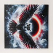 Mystische Kosmische Hemelse Uil Legpuzzel (Horizontaal)
