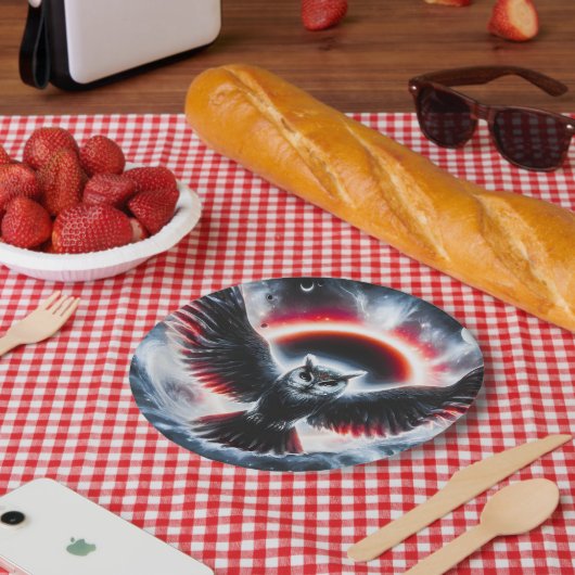 Mystische Kosmische Hemelse Uil Papieren Bordje (Picknick)