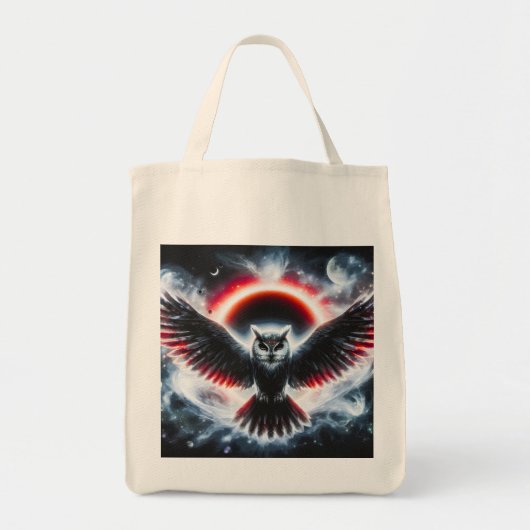 Mystische Kosmische Hemelse Uil Tote Bag (Voorkant)