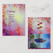 MYSTISCHE MEMORIES MONOGRAM roze paars blauw rood Visitekaartje (Voorkant / Achterkant)