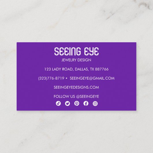 Mystische ogen Magische Elegant Boho Waterverf Visitekaartje (Achterkant)