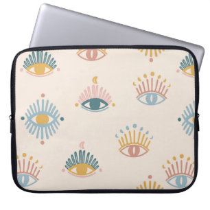 Mystische ogen naadloos patroon, mystieke achtergr laptop sleeve
