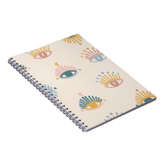 Mystische ogen naadloos patroon, mystieke achtergr notitieboek (Rechterzijde)