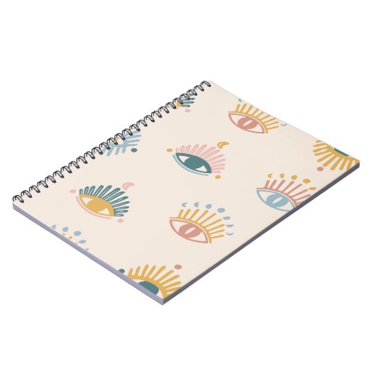 Mystische ogen naadloos patroon, mystieke achtergr notitieboek (Linkerzijde)