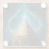 Mystische piramide Visionary Art Glazen Onderzetter (Achterkant)