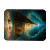 Mystische piramide Visionary Art Magneet (Horizontaal)