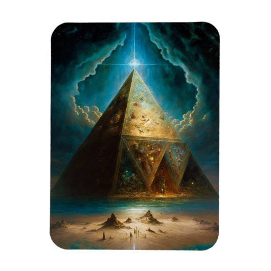 Mystische piramide Visionary Art Magneet (Verticaal)