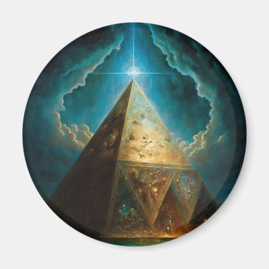 Mystische piramide Visionary Art Magneet (Voorkant)