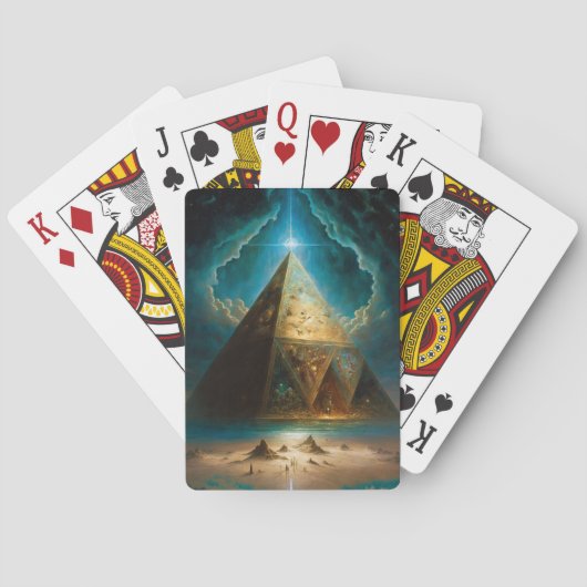 Mystische piramide Visionary Art Pokerkaarten (Achterkant)