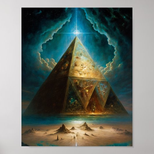 Mystische piramide Visionary Art Poster (Voorkant)