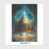 Mystische piramide Visionary Art Sticker (Vel)